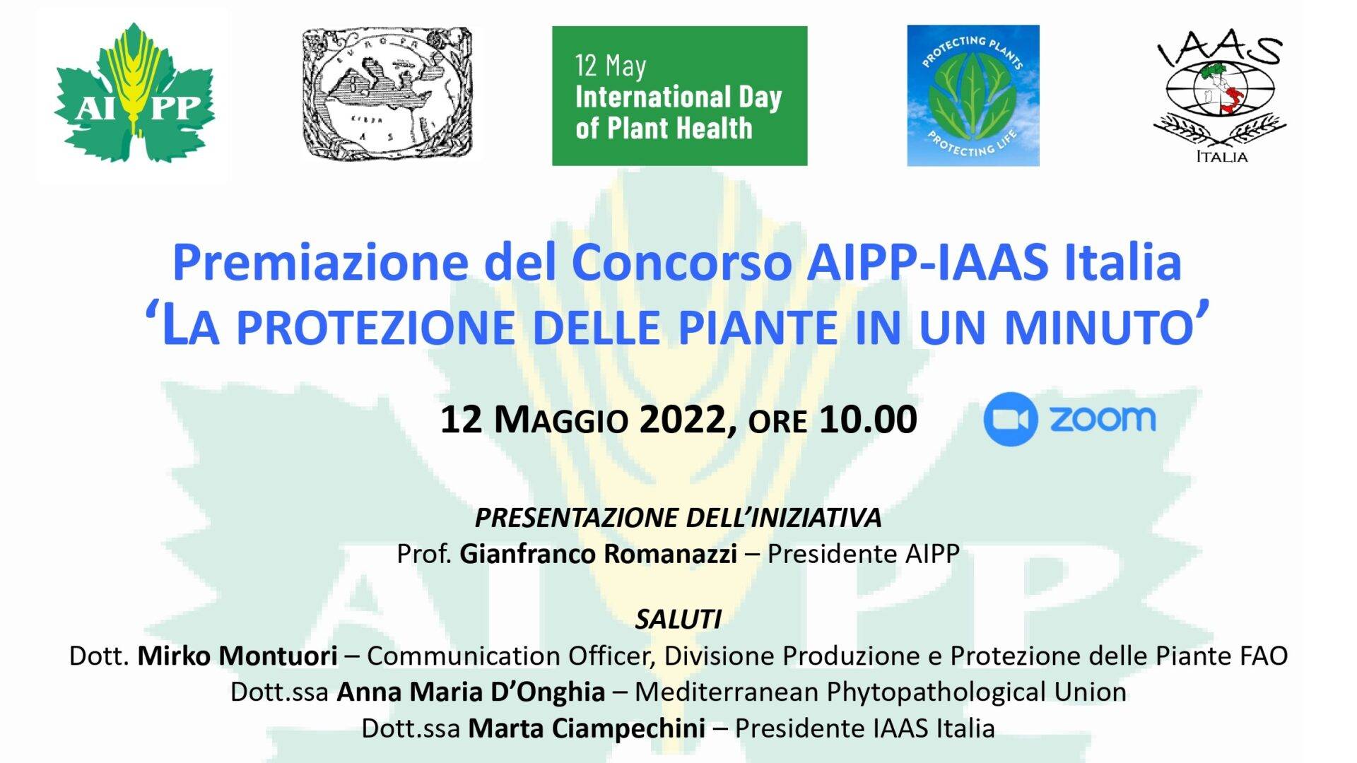 la protezione delle piante in un minuto premiazione concorso AIPP-IAAS